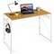 Folding Computer Desk Writing Study Desk Home Office with 6 Hooks